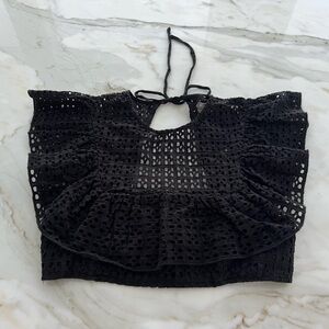 URBAN OUTFITTERS BLACK COTTON CROP TOP SIZE S